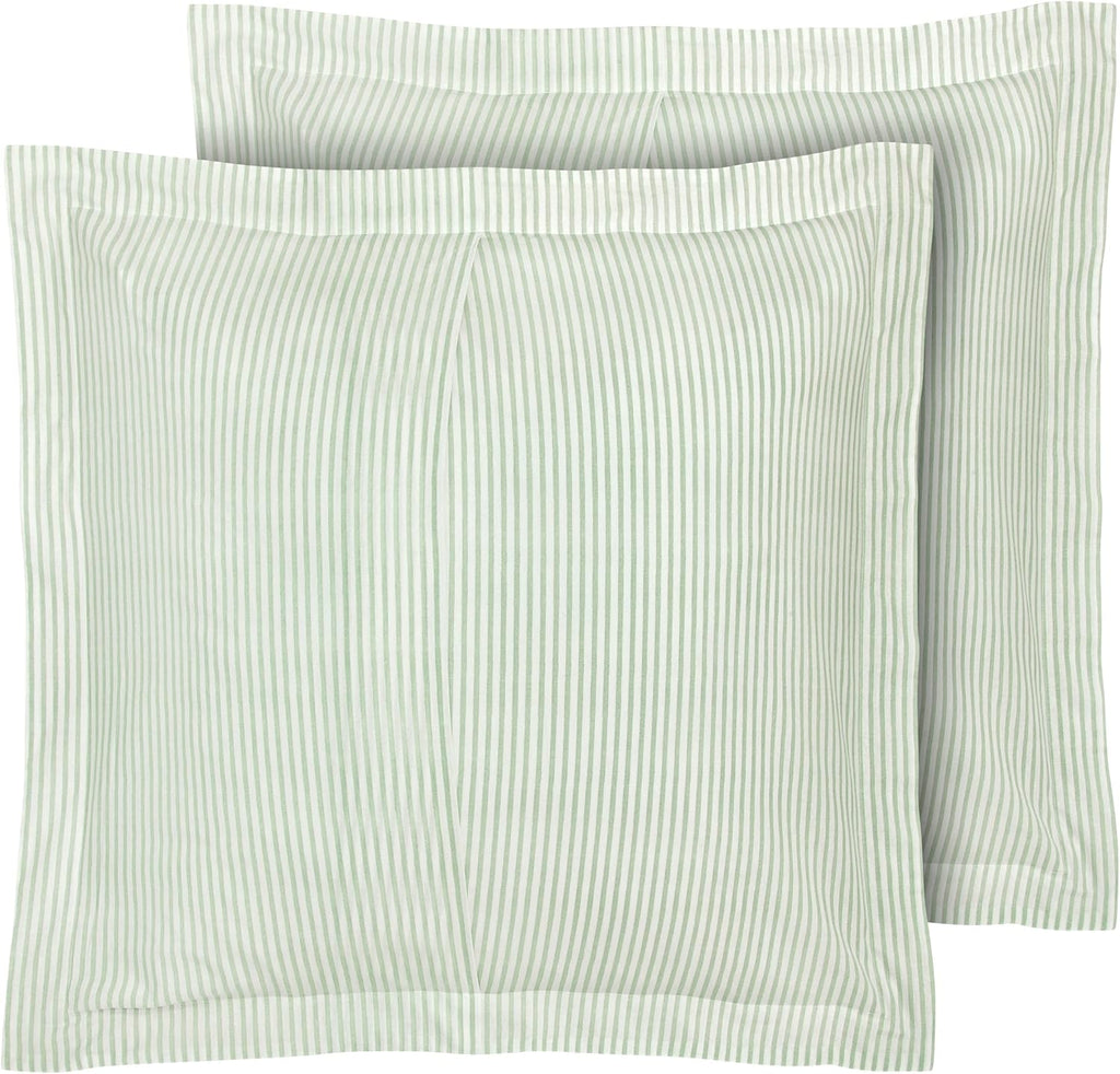 Euro Sham Covers, Soft Cotton Decorative Pillow Covers with Envelope Closure, 26x26, Ticking Stripe Room Decor, Set