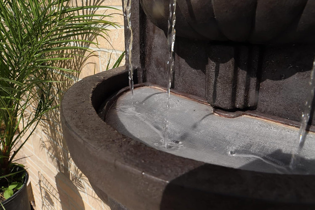 San Pablo Wall Fountain with Bronze Finish, Classic Style, 35" Height, 9" Width, 19.5" Depth