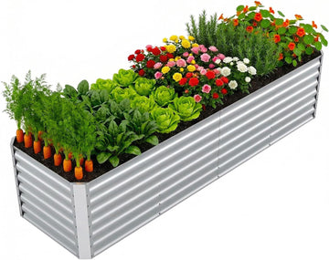 8x2x2FT Galvanized Raised Garden Beds Outdoor,Planter Raised Beds for Gardening, Vegetables, Flowers,Large Metal