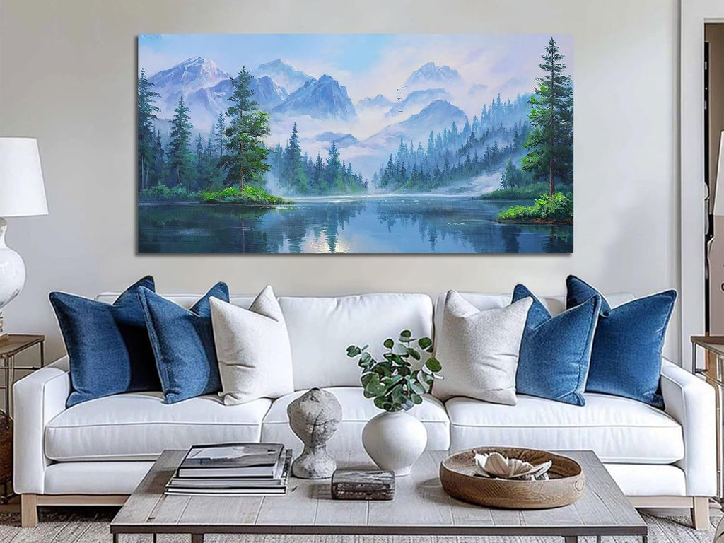 Large Landscape Wall Art Nature Canvas Textured Forest Scenery Pictures Wall Decor Living Room Paintings Artwork