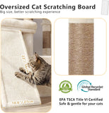 Cat Tree, 72.4-Inch Anti-Tip Cat Tower for Large Cats, All-in-One Cat Furniture with Spacious Perches