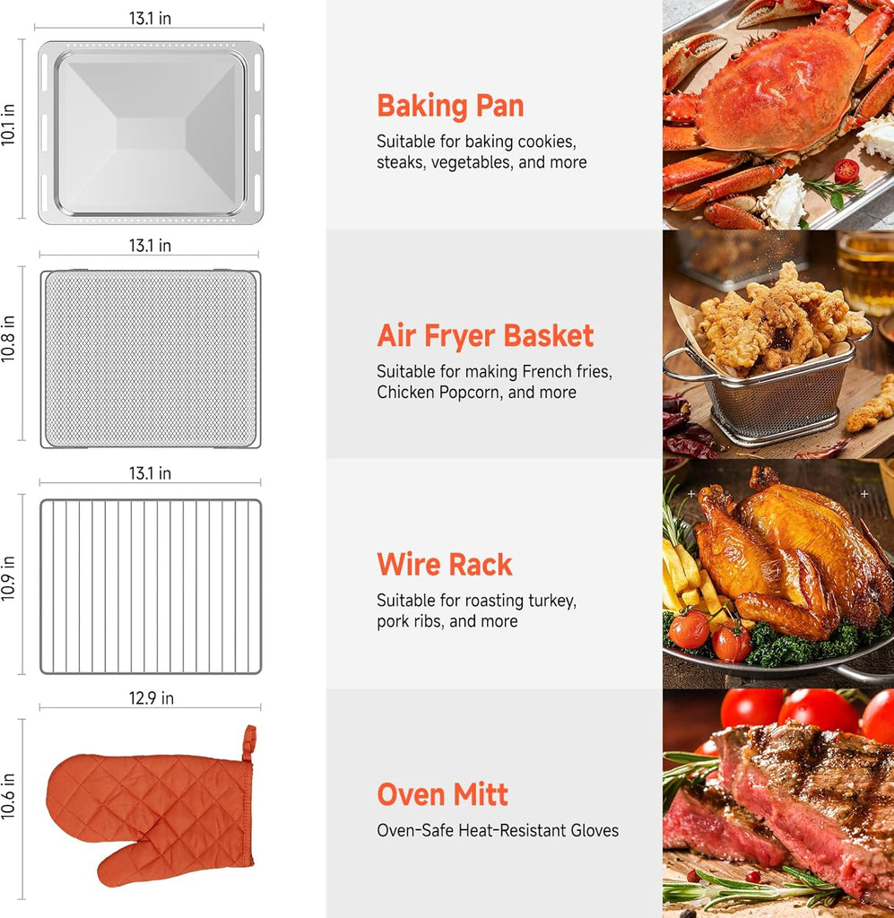 24L Steam and Air Fryer Combo Countertop Oven,11-in-1 Convection Baking and Steam,Bake,Broil,Dehydrate,304 Stainless