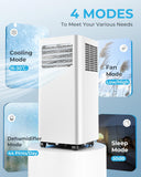 Portable Air Conditioners 10,000 BTU, 4-in-1 Air Conditioner Portable Up to 450 Sq.Ft. with Cool, Fan, Dehumidifier