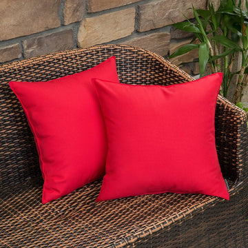 Pack of 2 Decorative Outdoor Waterproof Pillow Covers Square Garden Cushion Sham Throw Pillowcase Shell for Spring