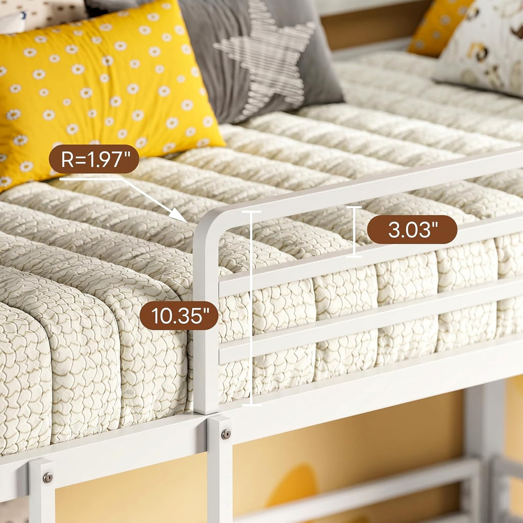 Bunk Bed, Triple Bunk beds with 2 Ladders, Bunk Beds Twin Over Twin Over Twin
