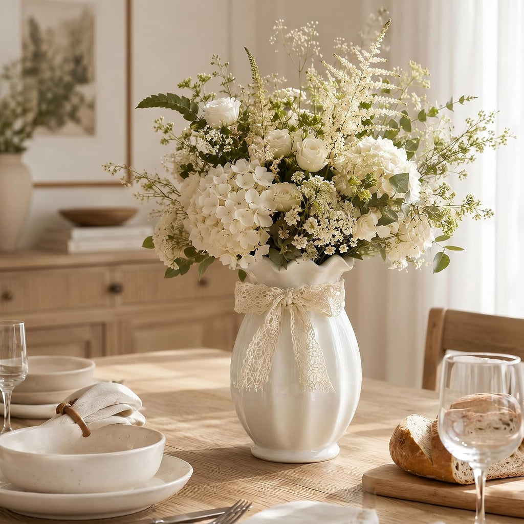 Ceramic Flower Vase with Bow