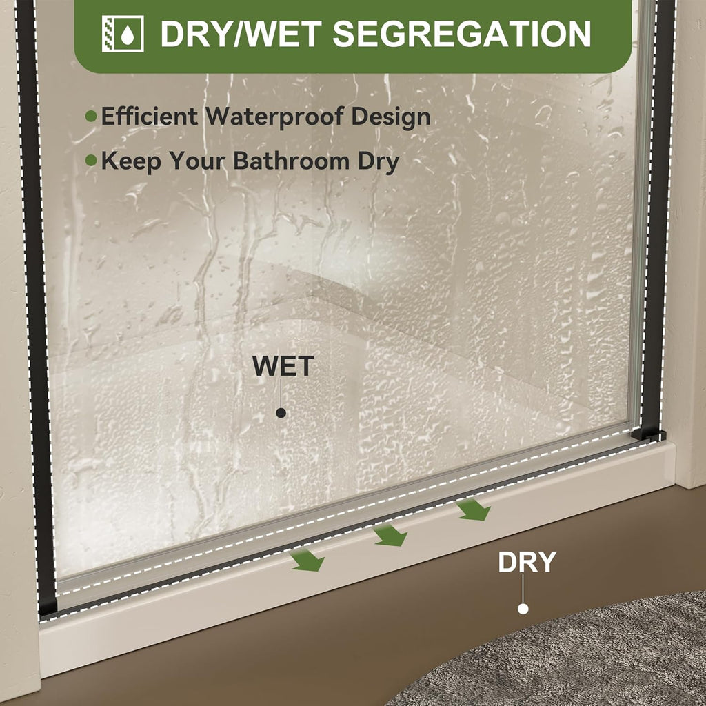Frameless Pivot Shower Door 33-34" W x 72" H
