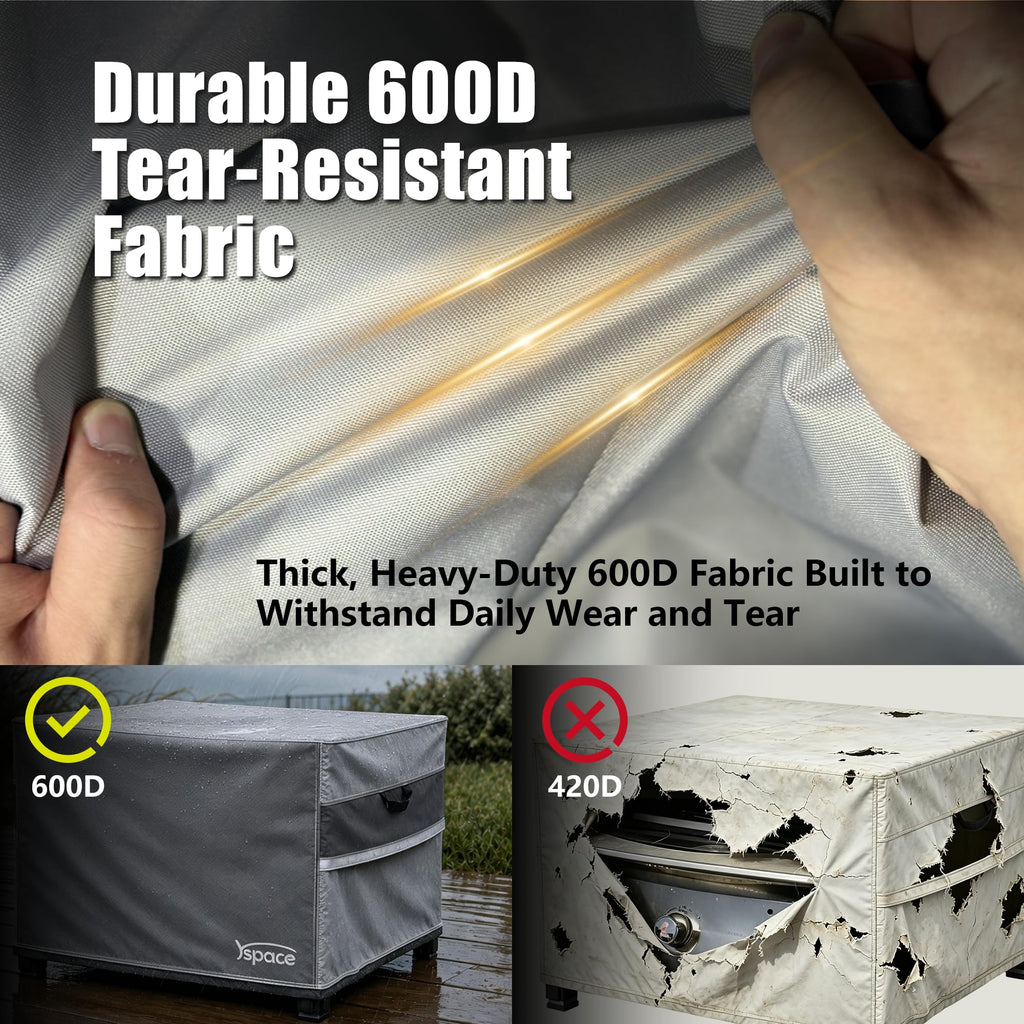 42" Fire Pit Cover Rectangular, 600D Outdoor Fire Table Cover