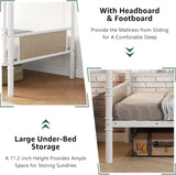 Metal Bunk Bed Twin Over Twin, Industrial Bunkbeds Heavy Duty Bed with Safety Guard Rails and Space-Saving Design