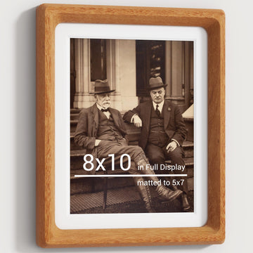8x10 Picture Frames Natural Teak, Original Wood Hand Make Crafted Photo Frame with Mat to 5x7 Graduation Picture