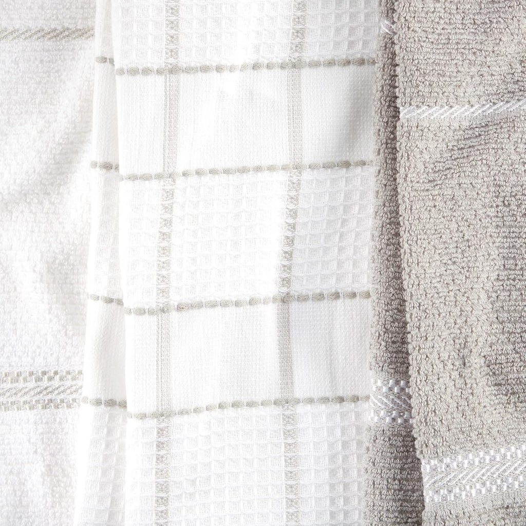 Modern Waffle Kitchen Towel Set 6-Pack, Linen, 16"x28"