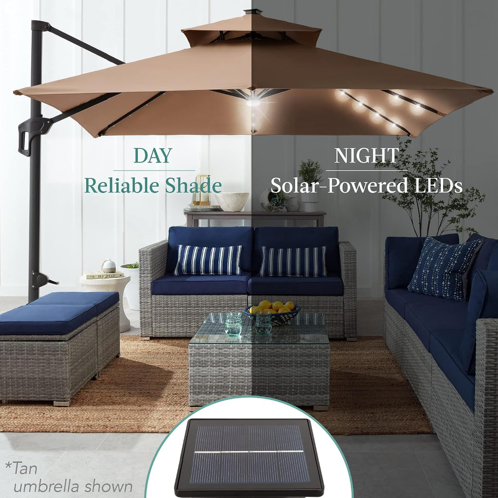 10x10ft Cantilever Patio Umbrella w/Base Included