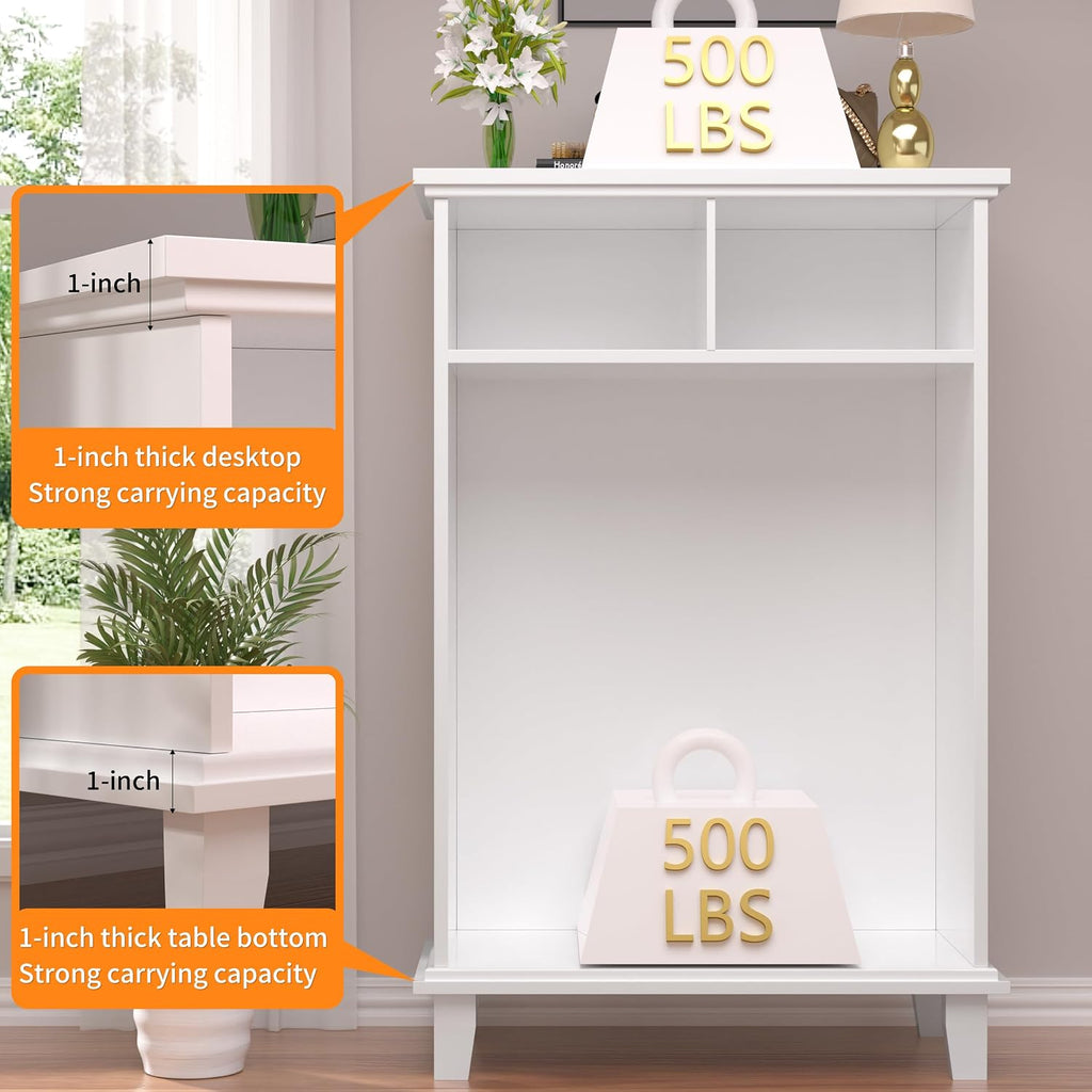 6 Drawer Tall Dresser , White Large Chest of Drawers, Modern Farmhouse 6 Drawers Storage Dresser