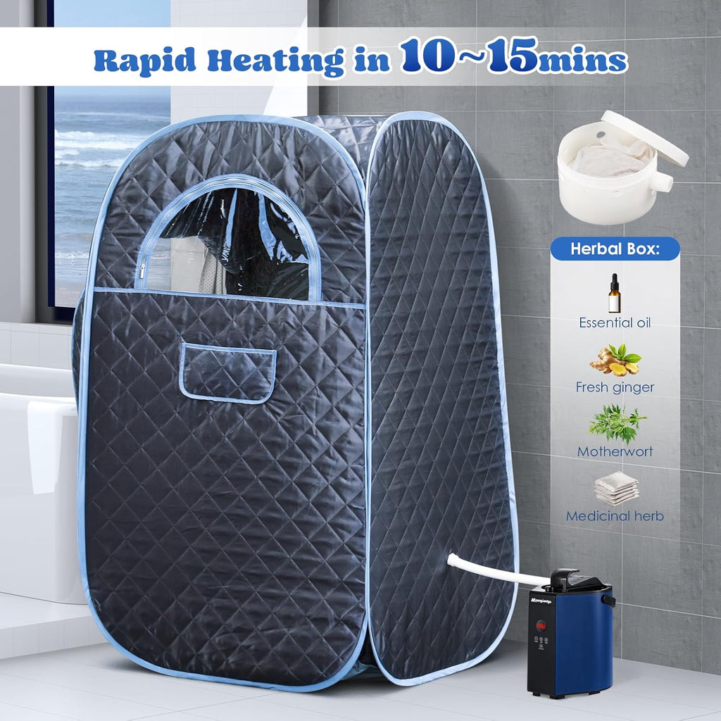 Portable Sauna Steamer, 3L Locking Steamer Machine with Remote Control