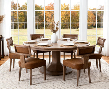 Mid Century Modern Dining Chairs Set of 6, Farmhouse Dining Chairs with Nailhead Trim, Faux Leather Upholstered