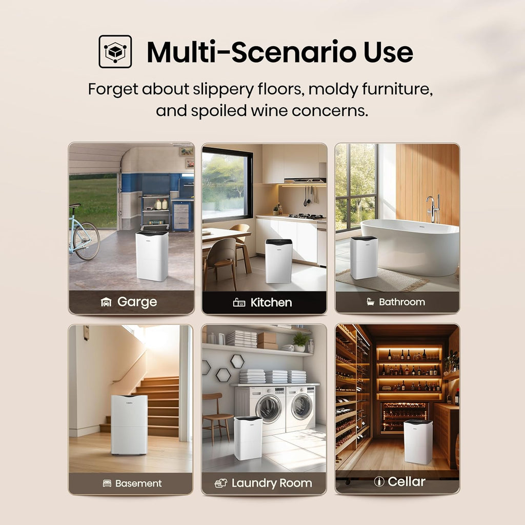 By 50 Pint Dehumidifier, for Space upto 4,500 Sq. Ft at Home, in Basements and Large Rooms, Energy Star