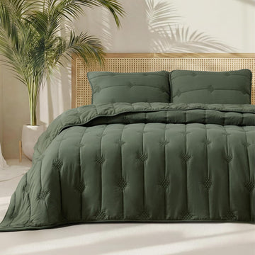 Queen Quilt - Prewashed Extra Soft Cotton-Like Polyester Quilts Queen, Lightweight Comforter, Includes 1 Quilt 90x96