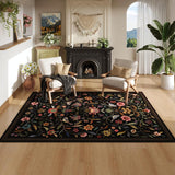 Vintage Medallion Floral 3x5 Washable Rug, Soft Low Pile Area Rug, Non-Slip Carpet