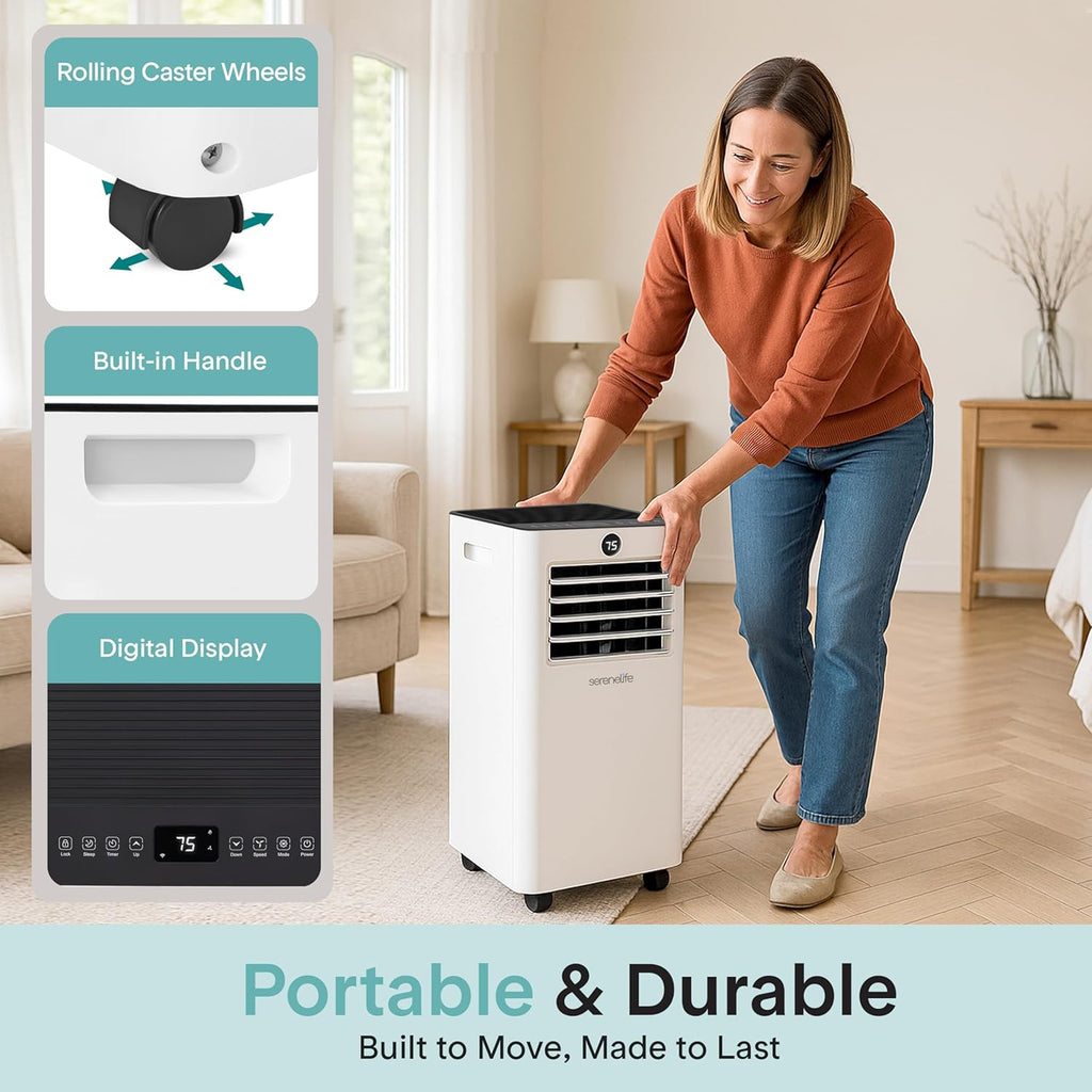 8,000 BTU Portable Air Conditioner and Heater, Small AC with Dehumidifier and Fan, Wifi Function