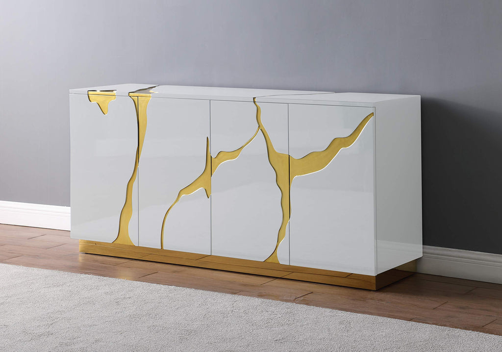 Taylor 66" High Gloss Lacquer Sideboard - White