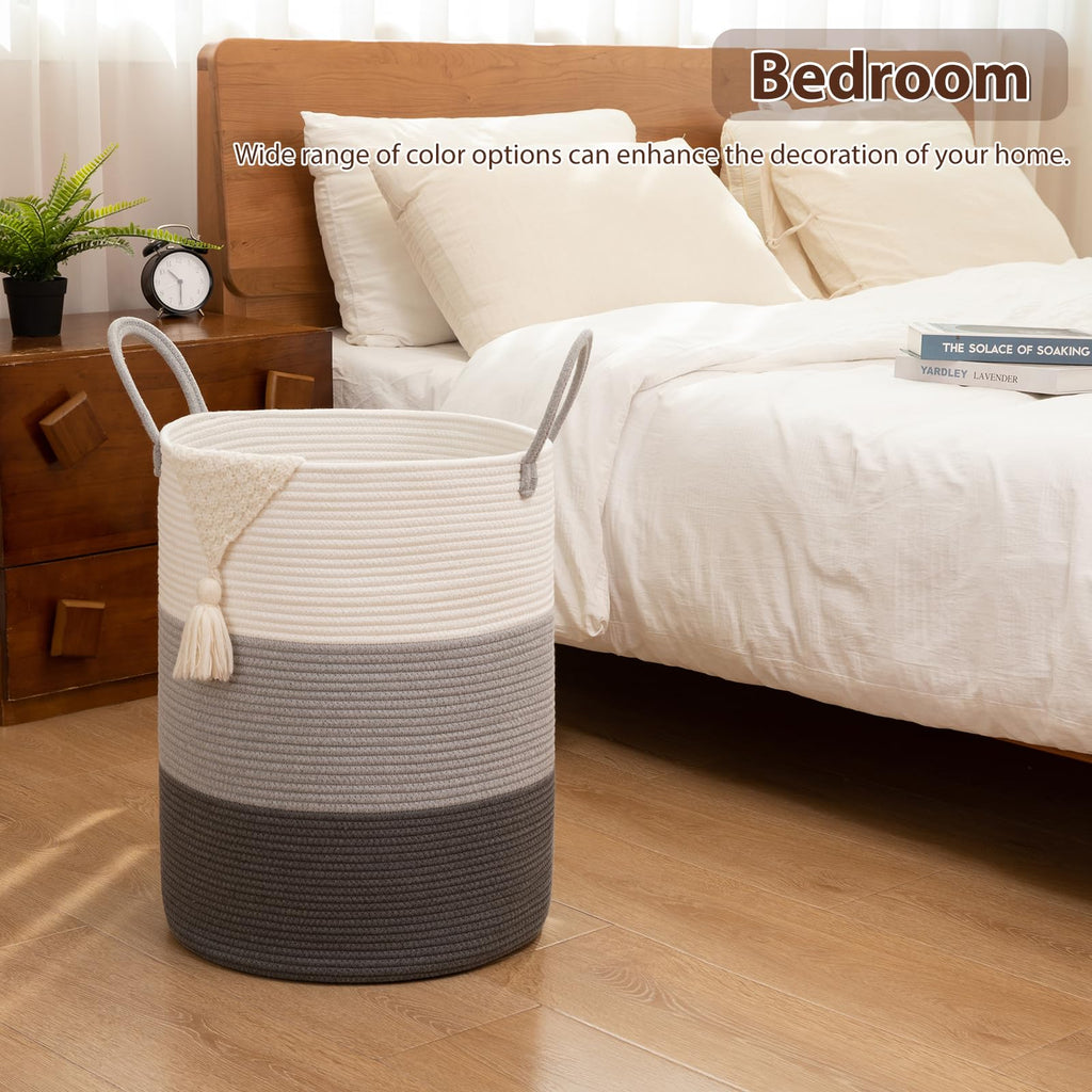 60L Nursery Hamper Laundry Basket Laundry Hamper Gradient Grey