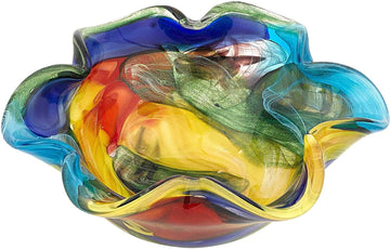85 Multicolor Art Glass Floppy Centerpiece Bowl