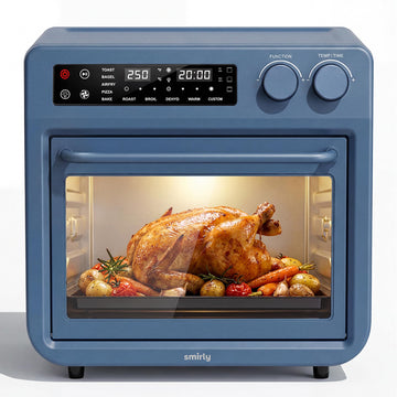 Digital Air Fryer Toaster Oven Combo, 25L Stainless Steel, Blue