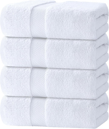 Luxury Bath Towels Set of 4 Large - 700 GSM Turkish Cotton Ultra Soft Bath Towels 27x54 | Highly Absorbent and Quick