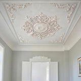 9 Pcs 2.36'' ID Ceiling Molding Set Large 28 Inch PU Ceiling Medallion Combination Decorative with 4 Pcs Corner French