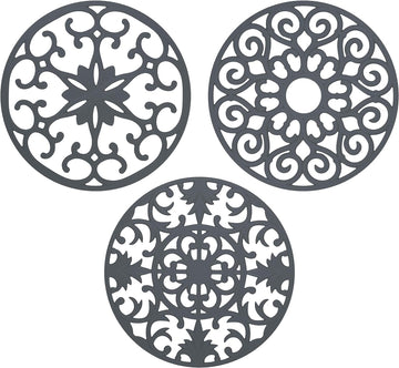 Extra Large, Thick, 10" Silicone Trivets for Hot Dishes, Pots, and Pans, Hot Pads for Countertops, Flexible - Set of 3