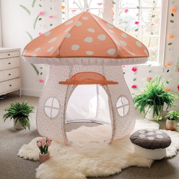 Mushroom Playhouse Tent, Kids Indoor Play Tent for Imaginative Play, Reading Nook or Quiet Space, Over 5 Feet Tall