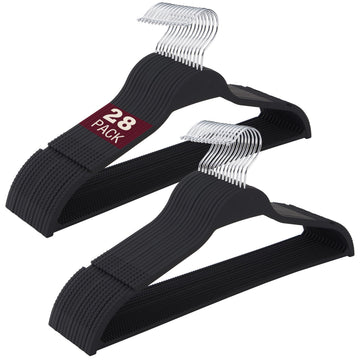 Non-Slip Rubber Coated Hangers, 28 Pack Space Saving Hangers