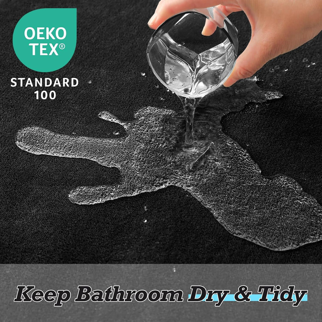 Bathroom Rugs Sets 2 Piece, Non-Slip & Quick Dry Bath Mat Set, Ultra Soft Velvet Bath Rugs , Toilet and Shower Floor