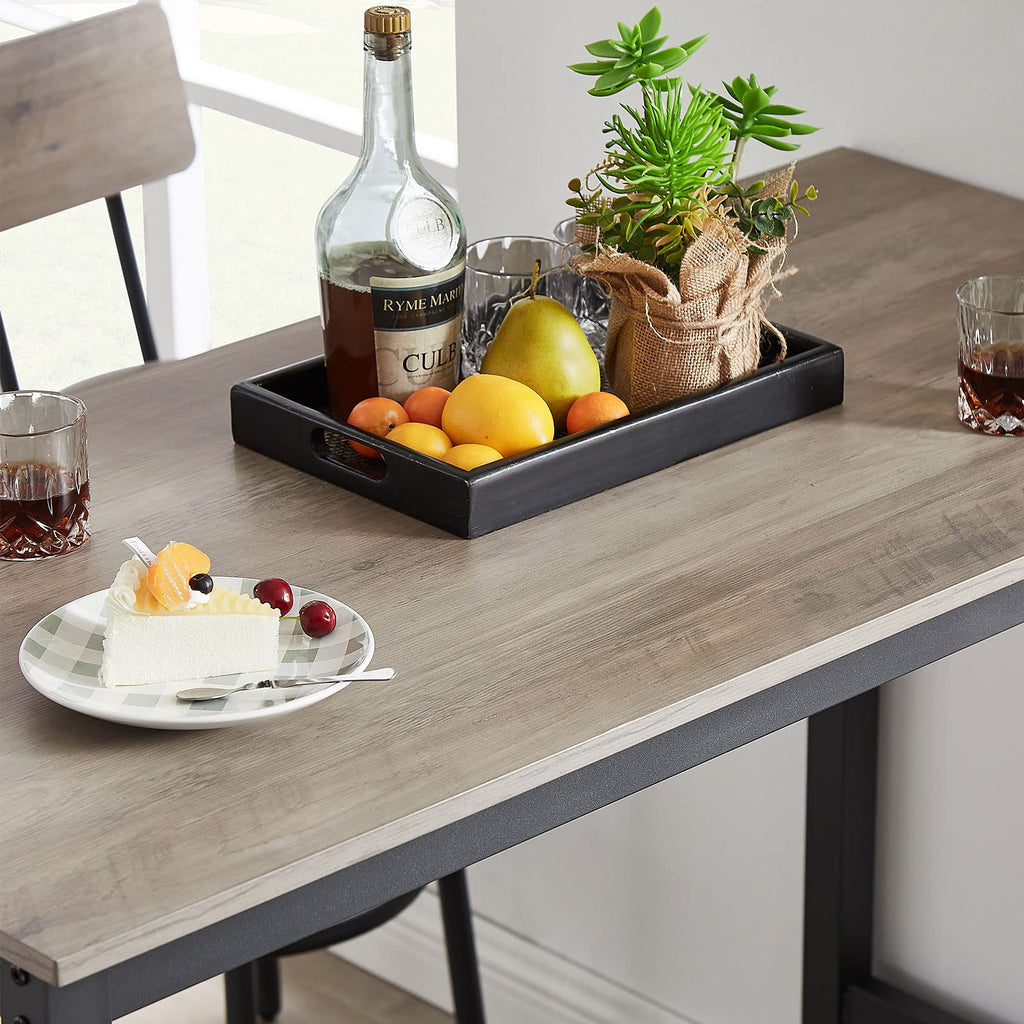 Bar Table and Chairs Set for 4, 5 Pieces Industrial Counter Height Pub Table and 4 PU Soft Stools with Backrest, High