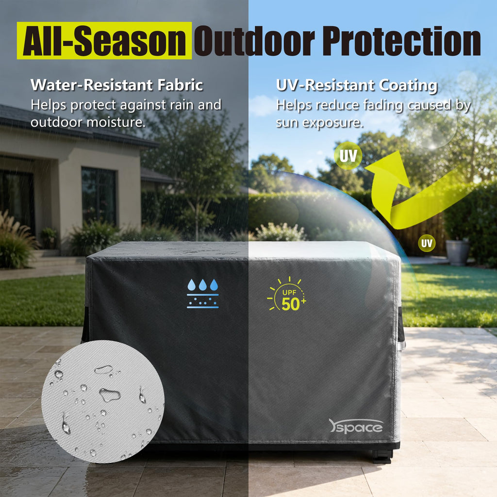 42" Fire Pit Cover Rectangular, 600D Outdoor Fire Table Cover