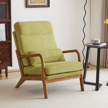 Accent Chair High Back Mid-Century Modern, Green