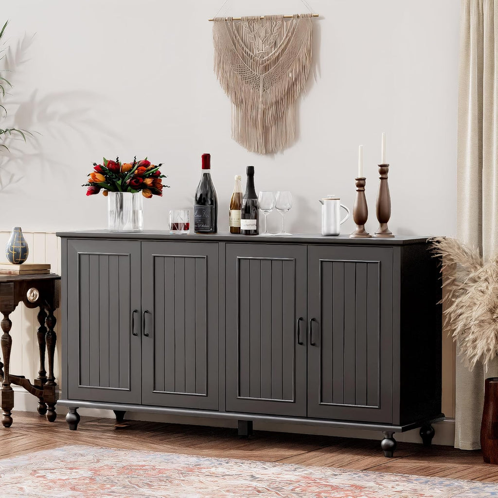 62'' Coffee Bar Cabinet Kitchen with Storage, Buffet Cabinet with Storage, Sideboard Buffet for Dinning Room