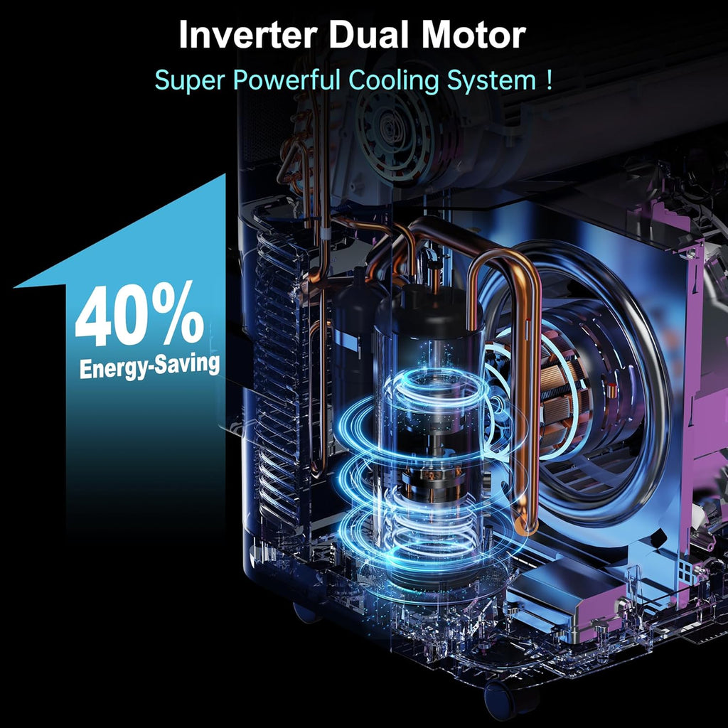 Inverter 16000BTU Portable Air Conditioners with Remote, Free Stand Cooling Portable AC Unit for Room up to 800 sq.ft