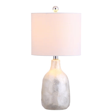 Lucille 21" Capiz Seashell Table Lamp, Pearl White