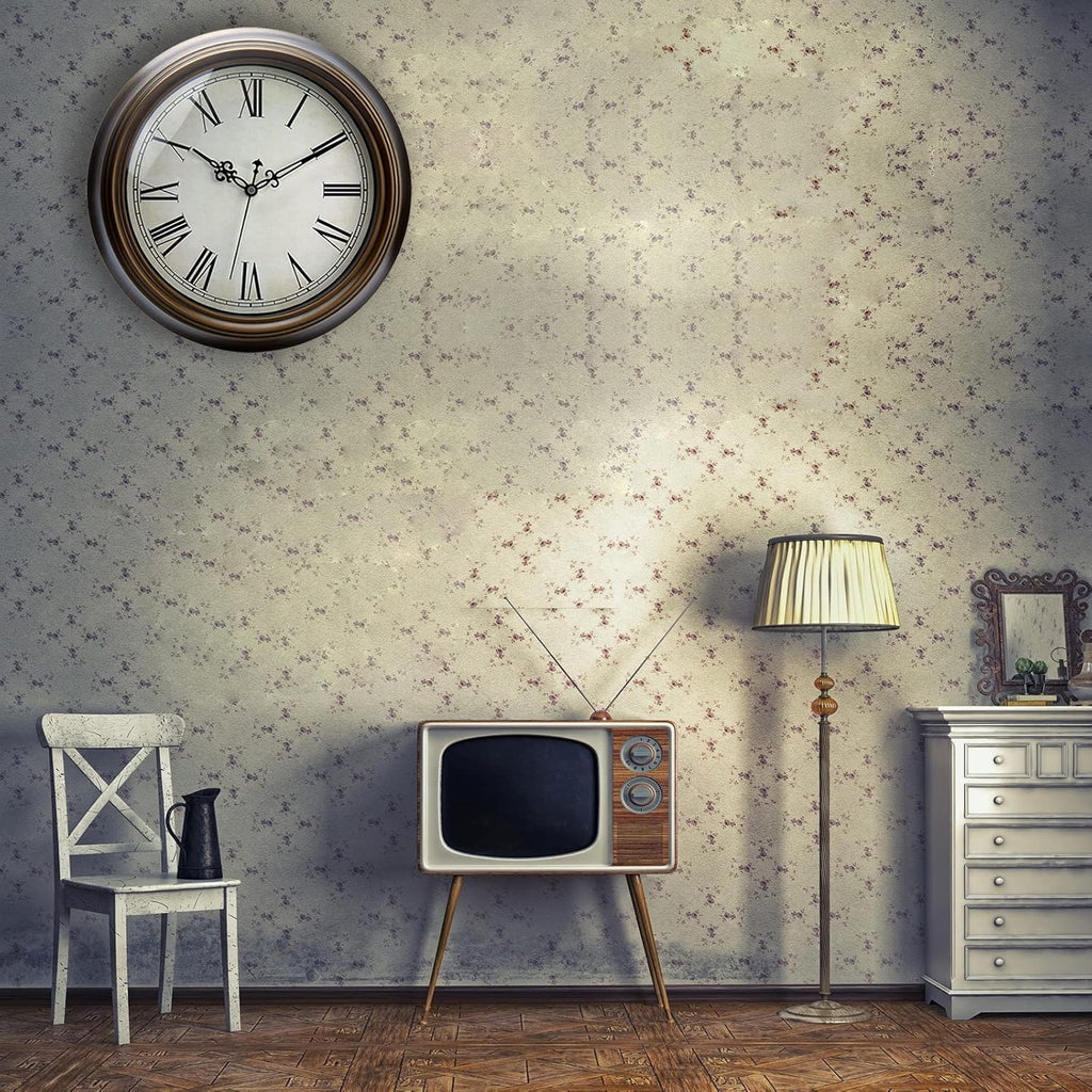 Large Metal Wall Clock, 13'' Non Ticking Classic Retro Silent Iron Clocks Decorative Kitchen Living Room