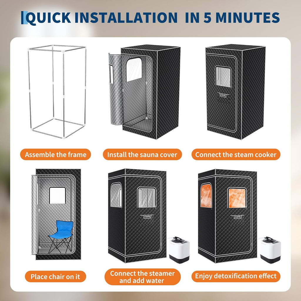 Sauna Box,Portable Sauna for Home with 4L 1500W Steamer,Portable Steam Sauna Tent with 600D