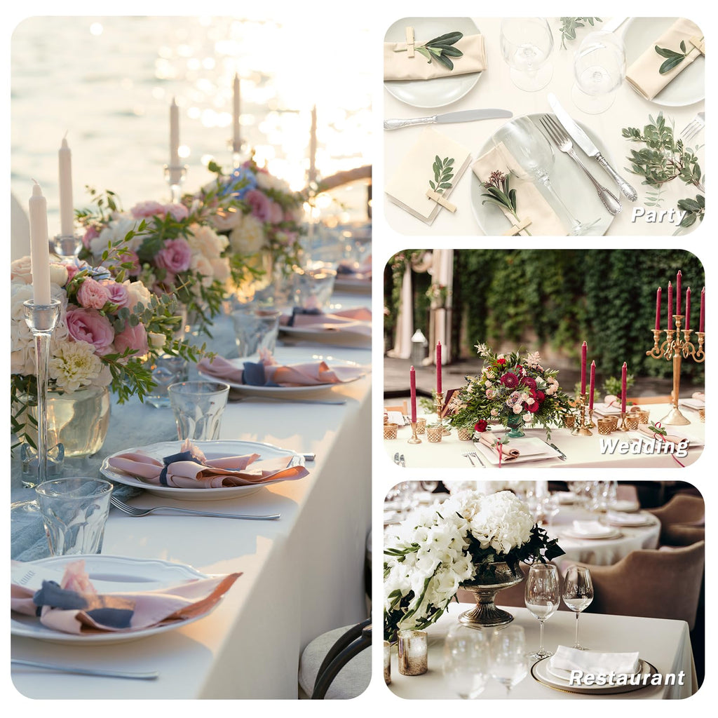 6 Pack 70 x 120 Inch Tablecloths Rectangle Ivory Table Cover