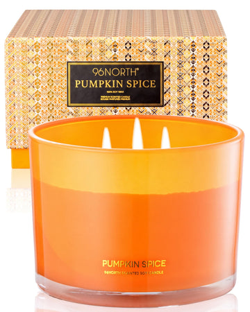 Luxury Pumpkin Soy Candle | Large 3 Wick Jar Candle | Halloween & Fall Decor | Up to 40 Hours Burning | 100% Natural