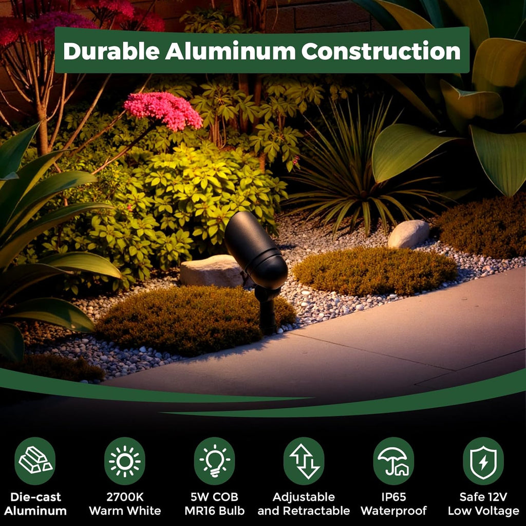 Low Voltage Landscape Spotlight, 12V LED Outdoor Landscape Lighting, Landscape Spot Lights Wired for Garden and Yard