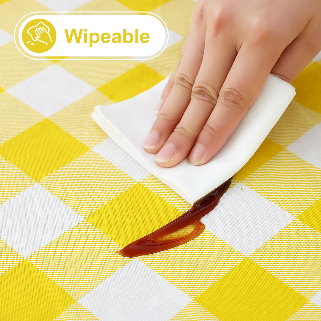 Rectangular Waterproof Vinyl Table Cloth, Flannel Backed Tablecloth