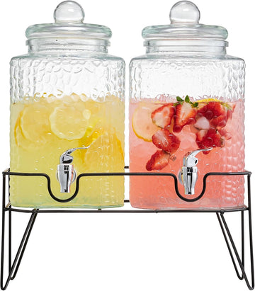Premium Glass Drink Beverage Dispensers, 1.5 Gal - Set of 2