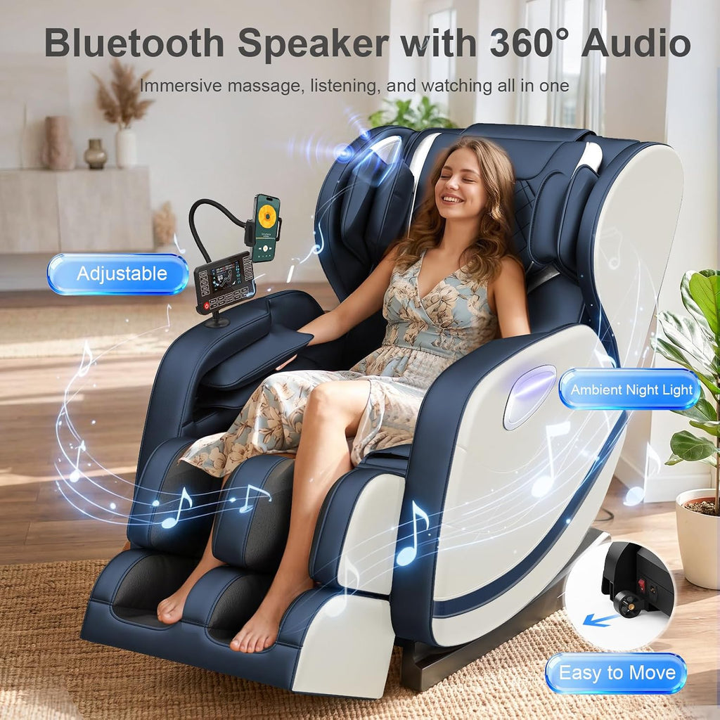 2026 SL Track Massage Chair Full Body, Zero Gravity Recliner | 12 Fix Rollers, 8 Airbags, 15 Auto Programs, Foot