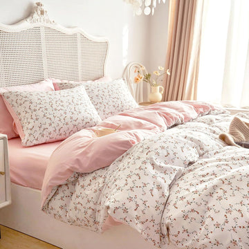 Floral Duvet Cover Set, Coquette Cottagecore Aesthetic Cute Flower Pattern for Women Teen Girls, Soft Lightweight