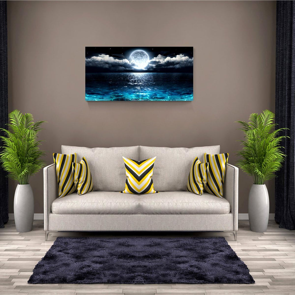 Wall Art Moon Sea Ocean Landscape Picture Canvas Wall Art Print Paintings Modern Artwork Wall Decor and Home Décor