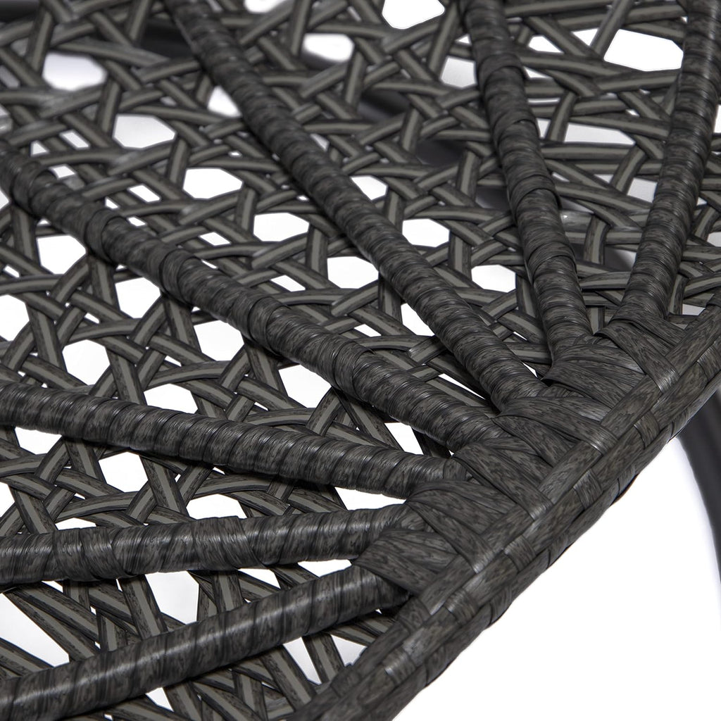 Charcoal Wicker Rattan Hanging Egg Swing Chair for Indoor Outdoor Bedroom Patio with Stand and Cushion (Light Grey)